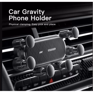 Autohoidik Essager Gravity v2, must (mitte-magnetiline / ventilatsioonivõre)