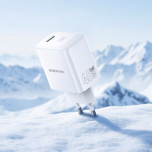 Borofone Sein laadija BN30 Cargador GaN - USB + Tüüp C - QC 3.0 PD 45W valge