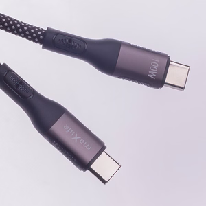 Maxlife MXUC-11 magnetkaabel USB-C - USB-C 1,0 m 100W must nailon