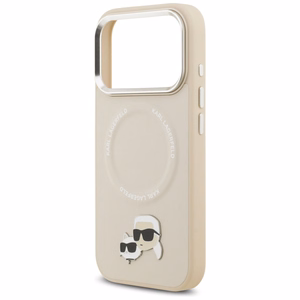 Karl Lagerfeld Karl & Choupette Pins MagSafe Ümbris jaoks iPhone 17 Pro - Beige