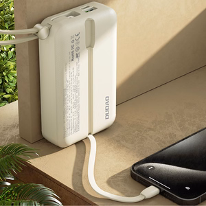 Dudao K14+ Powerbank 20000mAh 22.5W USB-C / USB-A / Built-in Lightning and USB-C Cables - valge