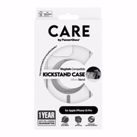 CARE by PanzerGlass Kickstand Ümbris MagSafe jaoks iPhone 15 Pro - hõbedane