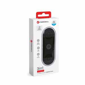 Juhtmevaba laadija Forcell F-Energy Ellipse 3w1 Qi QC 15W compatible with Apple + kaabel USB C do USB A must