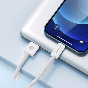 Blavec Kaabel Candy braided - USB to Lightning - 2,4A 2 metres Apple CarPlay (CCA-UL24W20) valge