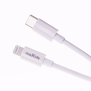 Maxlife MXTC-06-20AC PD QC laadija 1x USB-C 1x USB 20W valge + USB-C - Lightning kaabel 20W