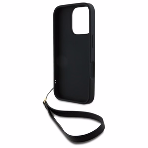 DKNY Wrist Strap Stock Logo iPhone 16 Pro Max Ümbris - Must