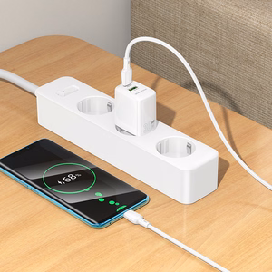 Laadija Borofone BN29 30W USB-C/USB-A + USB-C to USB-C kaabel 1.0m valge