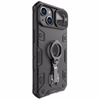 Nillkin CamShield Armor Pro Case iPhone 14 Plus ümbris soomustatud kate koos kaamerakaane rõngaga statiiviga must