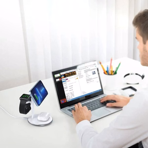 Wireless laadija Choetech T585-F 3-in-1 15W valge
