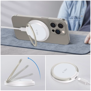 Tech-Protect QI15W-A33 Induktiivne Laadija koos MagSafe and Alus koos USB-A / USB-C Kaabel - valge