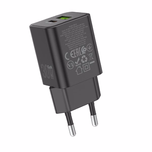 Borofone Wall Laadija BN14 Royal GaN - USB + Type C - QC 3.0 PD 30W must