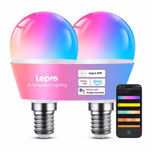 LEPRO BP1-2 E14 LED-pirn Bluetoothi ja Wi-Fi-ga, 470 lm, 2 tk