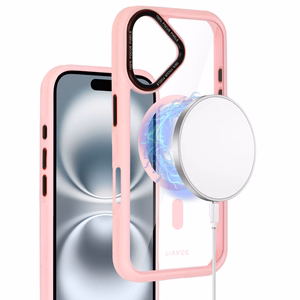 Liavec Hybrid Magsafe Clear Ümbris jaoks Iphone 16 light roosa