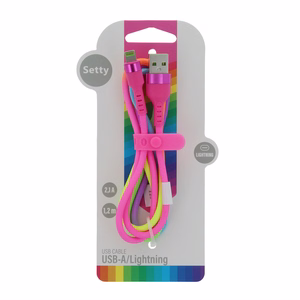 Setty USB - Lightning kaabel 1,2 m 2,1A KNA-L-1.22.113 vikerkaareplokk