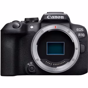 Корпус беззеркальной камеры Canon EOS R10, 24,2 МП, стабилизатор изображения, светочувствительность ISO (макс.) 32000, Wi-Fi, видеозапись, ручной режим, CMOS, чёрный