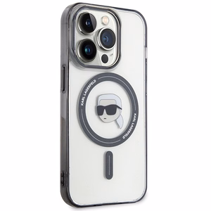Karl Lagerfeld KLHMP15XHKHNOTK iPhone 15 Pro Max 6.7" прозрачный жёсткий чехол IML Karl`s Head MagSafe