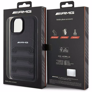 AMG Leather Debossed Lines ümbris jaoks iPhone 15 Plus - must