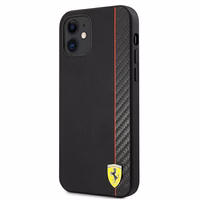 Ferrari FESAXHCP12SBK iPhone 12 mini 5.4" must/must kõvakott On Track Carbon Stripe