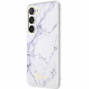 Guess GUHCS23SPCUMAH S23 S911 valge/valge hardcase Marble