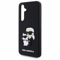 Karl Lagerfeld 3D Rubber Karl&Choupette Ümbris jaoks Samsung Galaxy S24 FE - must
