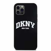 DKNY Liquid Silicone Valge Printed Logo MagSafe Ümbris jaoks iPhone 12/12 Pro - Must