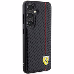 Ferrari Carbon Printed Line ümbris jaoks Samsung Galaxy S24+ - must