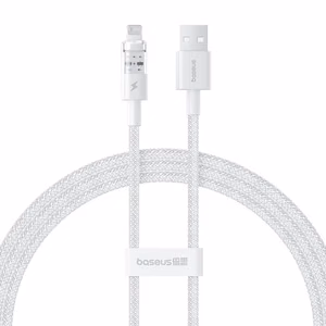 Baseus Gem USB-A kuni Lightning 2.4A kiirlaadimiskaabel 1 m, valge
