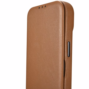 Чехол iCarer CE Premium Leather Folio для iPhone 14 Plus магнитный с откидной крышкой MagSafe коричневый