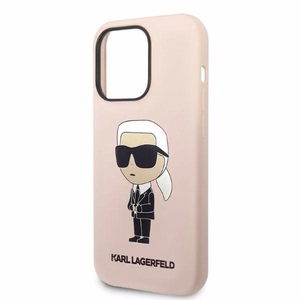 Karl Lagerfeld KLHCP14LSNIKBCP iPhone 14 Pro 6.1" жёсткий чехол розовый/розовый Silicone Ikonik
