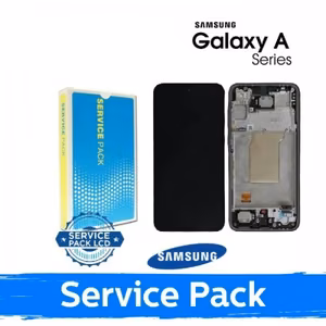 LCD ekraan ühilduv Samsung A366 A36 5G raamiga / valge / (Service Pack)
