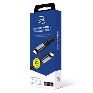 3mk Hyper Cable N-SERIES Thunderbolt 4 USB-C / USB-C 1m 48V/5A 40Gb/s 240W 8K60Hz - must