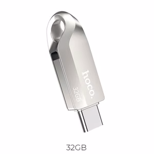 Флешка 32GB USB 3.0 (USB A + USB C) Hoco UD8 никель