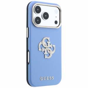 Guess Smooth & Big Strass Logo ümbris iPhone 18 Pro / 17 Pro – sinine