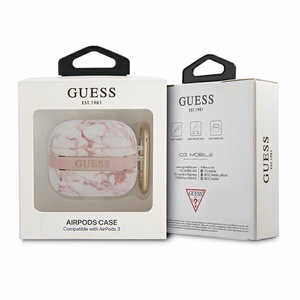 Guess GUA3HCHMAP чехол для AirPods 3 розовый/розовый Marble Strap Collection