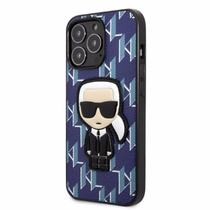 Karl Lagerfeld KLHCP13XPMNIKBL iPhone 13 Pro Max 6.7" жёсткий чехол синий/синий Monogram Ikonik Patch