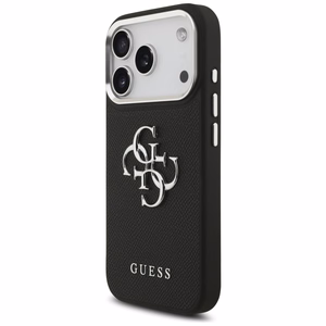 Guess Grained Big 4G Classic Logo ümbris jaoks iPhone 17 Pro - must