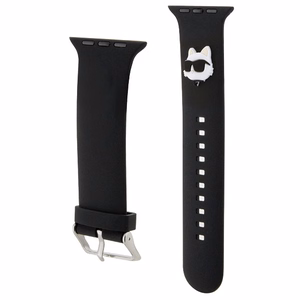 Karl Lagerfeld 3D Rubber Choupette Heads rihm must Apple Watch 38/40/41mm jaoks