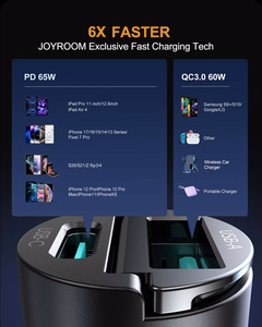 Joyroom JR-CCN18 65W USB-A USB-C autolaadija must