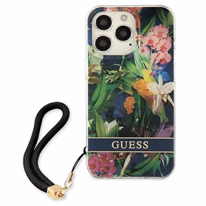Guess GUHCP13LHFLSB iPhone 13 Pro / 13 6.1" синий/синий жёсткий чехол Flower Strap