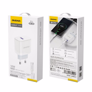 Dudao A20EU USB-A 18W wall Laadija - valge + USB-A - USB-C kaabel