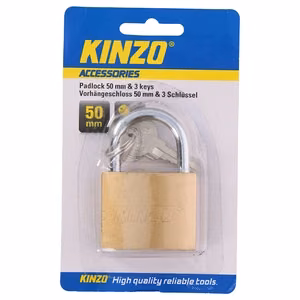 Kinzo 50 mm messingist ripplukk 3 võtmega