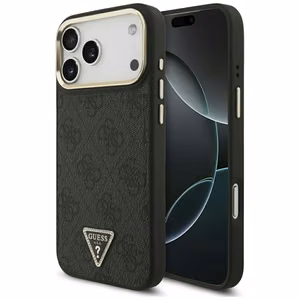 Guess 4G Triangle Logo MagSafe Ümbris jaoks iPhone 17 Pro Max - Must and Kuldne