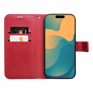 MEZZO Book чехол для iPhone 17 Pro Max кошки красный