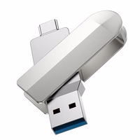 Pendrive 128GB USB 3.0 (USB A + USB C) Hoco UD10 hõbedane