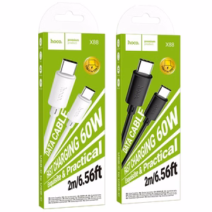 Kaabel USB C to USB C Hoco 3A 60W 2 m X88 must