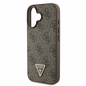 Guess Leather 4G Triangle Strass MagSafe iPhone 16 Ümbris - Brown