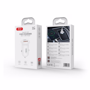 XO car laadija CC69 PD 30W QC 1x USB 1x USB-C valge