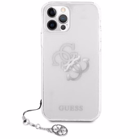 Guess GUHCP12LKS4GSI iPhone 12 Pro Max 6.7" läbipaistev kõvakaaneline 4G Silver Charms kollektsioon