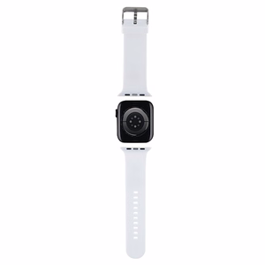 Karl Lagerfeld 3D Rubber Karl Head rihm valge Apple Watch 38/40/41mm jaoks