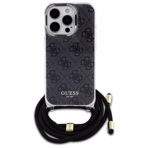 Guess Crossbody Cord 4G Print Ümbris with Lanyard jaoks iPhone 16 Pro - must